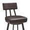 Armen Living Jinab Swivel Counter Stool in Brown Metal with Brown Faux Leather 840254335240 - alternate 10